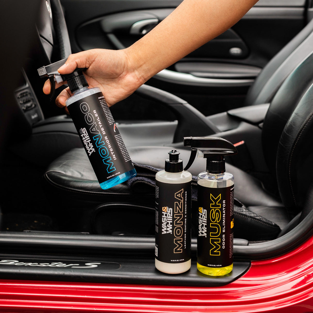 WASH&WHIPS Quick Detailing Pro Kit for Auto Detailing - 16-Piece Complete Car Care Set