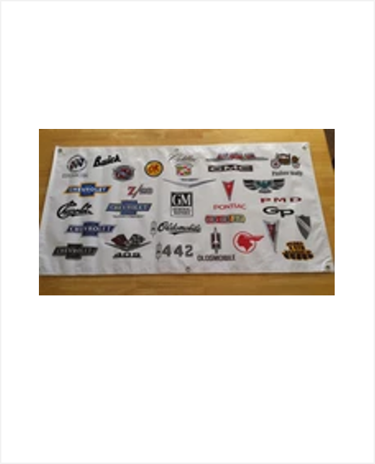 GM Badges vinyl banner