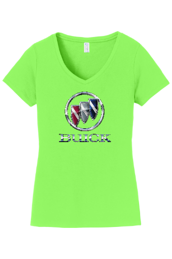 Buick Shield Ladies Short sleeve V-neck Gildan T-shirt